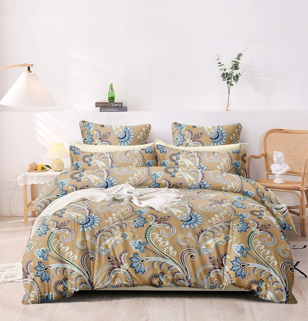 MORADO Glace Cotton Single Bed Size Quilt Cover / Duvet Cover / Rajai Cover / Blanket Cover With Zipper (60x90 Inches) - 60x90 Inches, Mustard