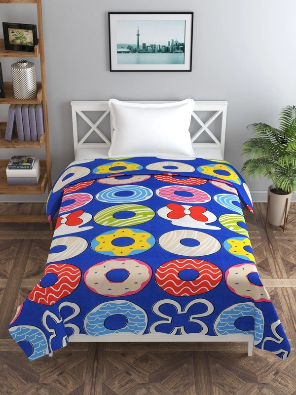 MORADO Glace Cotton Single / Duvet Cover / Rajai Cover / Blanket Cover with Zipper (60x90 Inches, Blue Red) - Multicolor
