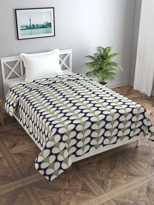 MORADO Glace Cotton Single / Duvet Cover / Rajai Cover / Blanket Cover with Zipper (60x90 Inches, Blue Cream) - Multicolor