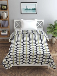 MORADO Glace Cotton Single / Duvet Cover / Rajai Cover / Blanket Cover with Zipper (60x90 Inches, Blue Cream) - Multicolor
