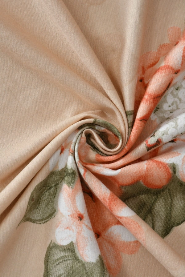 MORADO Glace Cotton Double Bed Quilt Cover / Duvet Cover / Rajai Cover / Blanket Cover with Zipper (90x100 Inches) - Peach