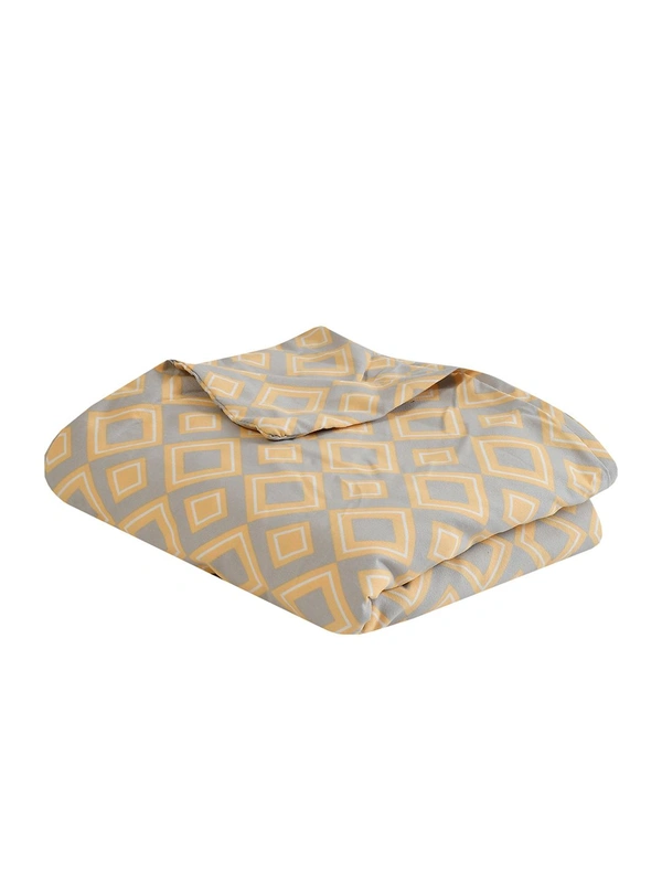 MORADO Glace Cotton Double Bed Quilt Cover / Duvet Cover / Rajai Cover / Blanket Cover with Zipper (90x100 Inches) - Yellow
