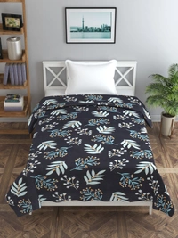 MORADO Glace Cotton Single / Duvet Cover / Rajai Cover / Blanket Cover with Zipper (60x90 Inches, Black) - Blue