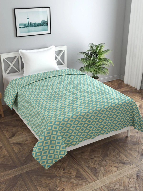 MORADO Glace Cotton Single / Duvet Cover / Rajai Cover / Blanket Cover with Zipper (60x90 Inches, Green Yellow) - Green