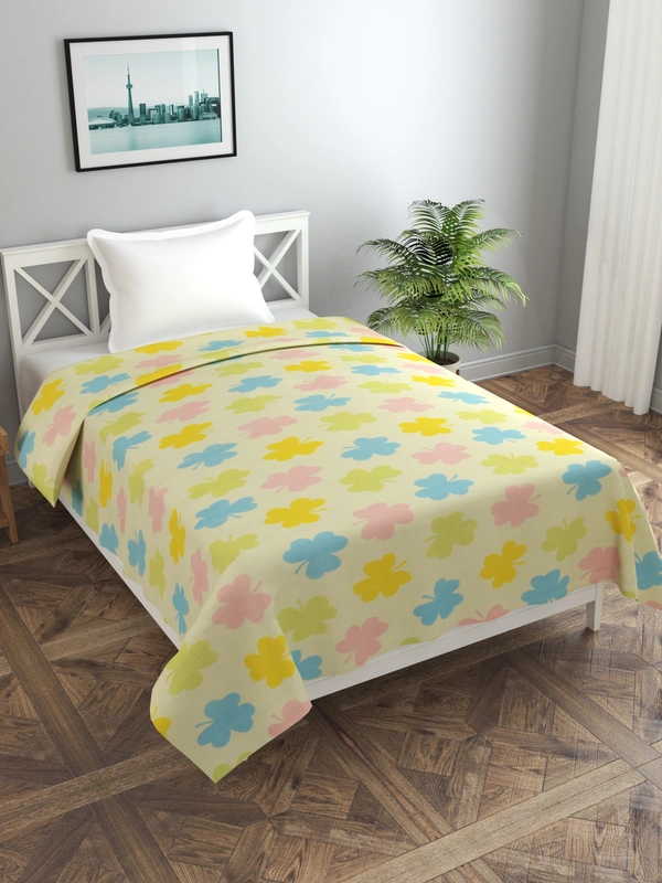 MORADO Glace Cotton Single / Duvet Cover / Rajai Cover / Blanket Cover with Zipper (60x90 Inches, Light Green) - 60x90 Inches, Mutlicolor