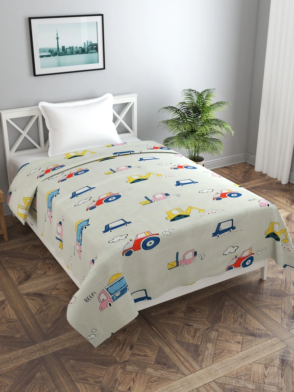 MORADO Glace Cotton Single / Duvet Cover / Rajai Cover / Blanket Cover with Zipper (60x90 Inches, Offwhite) - 60x90 Inches, Offwhite