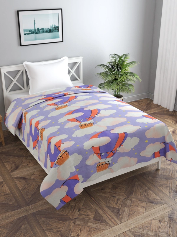 MORADO Glace Cotton Single / Duvet Cover / Rajai Cover / Blanket Cover with Zipper (60x90 Inches, Puple) - 60x90 Inches, Purple