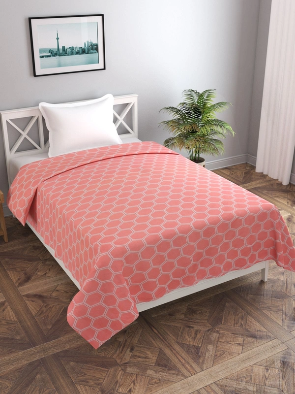 MORADO Glace Cotton Single Duvet Cover/Rajai Cover/Blanket Cover with Zipper (60x90 Inch, Carrot) - 60x90 Inches, Carrot