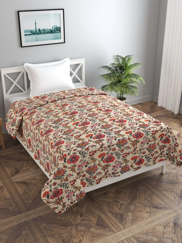 MORADO Glace Cotton Single Duvet Cover/Rajai Cover/Blanket Cover with Zipper (60x90 Inch, Red) - 60x90 Inches, Red