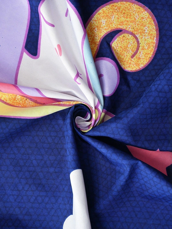 MORADO Glace Cotton Single Bed Size Quilt Cover / Duvet Cover / Rajai Cover / Blanket Cover with Zipper (60x90 Inches) - Blue