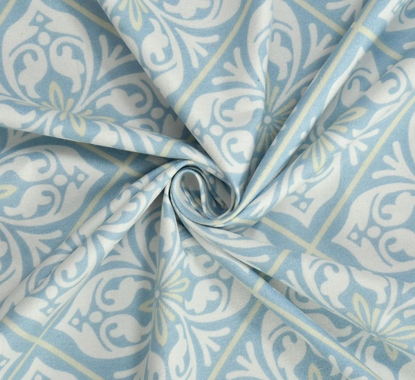 MORADO Premium Glace Cotton 210 TC Double Bedsheet with 2 King Size Pillow Covers (90x100 Inches) - 90x100 Inches, Blue