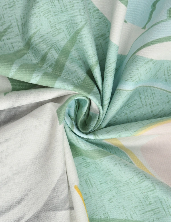 MORADO Premium Glace Cotton Elastic Fitted Double Bedsheet with 2 Pillow Covers (72x78x10 Inches, Green) - 72x78x10 Inches