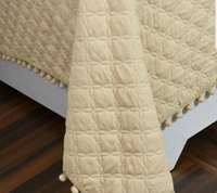 MORADO Premium Glace Cotton Quilted Bed Cover with 2 Quilted Pillow Covers with Beautiful Bubble Lace on Border - 90x100 Inches, Offwhite - 90x100 Inches, Offwhite