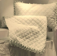 MORADO Premium Glace Cotton Quilted Bed Cover with 2 Quilted Pillow Covers with Beautiful Bubble Lace on Border - 90x100 Inch, Offwhite - 90x100 Inches, Offwhite