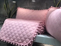 MORADO Premium Glace Cotton Quilted Bed Cover with 2 Quilted Pillow Covers with Beautiful Bubble Lace on Border - 90x100 Inch, Light Pink - 90x100 Inches, Pink