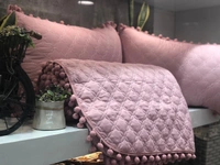 MORADO Premium Glace Cotton Quilted Bed Cover with 2 Quilted Pillow Covers with Beautiful Bubble Lace on Border - 90x100 Inch, Onion Pink - 90x100 inches, Onion Pink