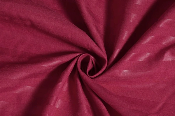 MORADO Premium Glace Cotton Stripe Double Bedsheet With 2 King Size Pillow Covers for Home-Hotels-Guest House (108x108 Inches) - 108x108 Inches, Maroon