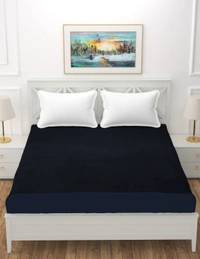 MORADO Water Resistant Terry Cotton Queen/King Size Elastic Fitted Mattress Protector (75x78x12 Inches - Fits Up To 12 Inches Mattress), Navy Blue - 75x78x12 Inches, Navy Blue