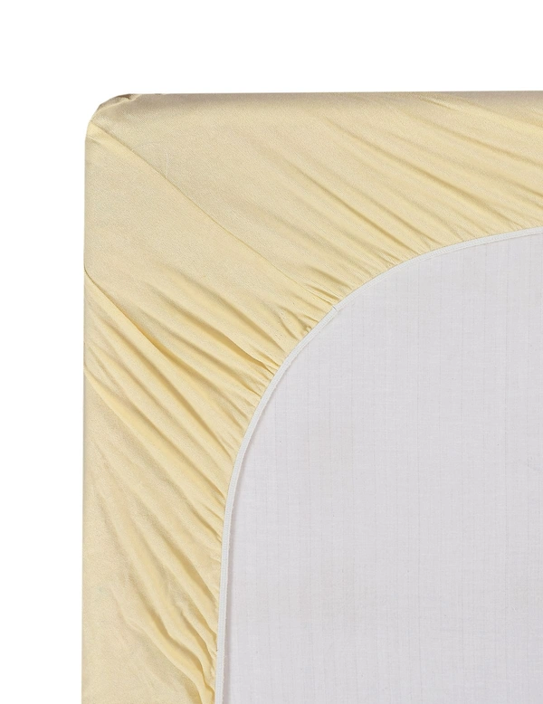 MORADO Water Resistant Terry Cotton Queen/King Size Elastic Fitted Mattress Protector (75x78x12 Inches - Fits Up To 12 Inches Mattress), Offwhite - 75x78x12 Inches, Offwhite