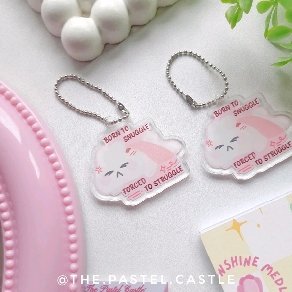 Lazy Bun Acrylic Keychain 