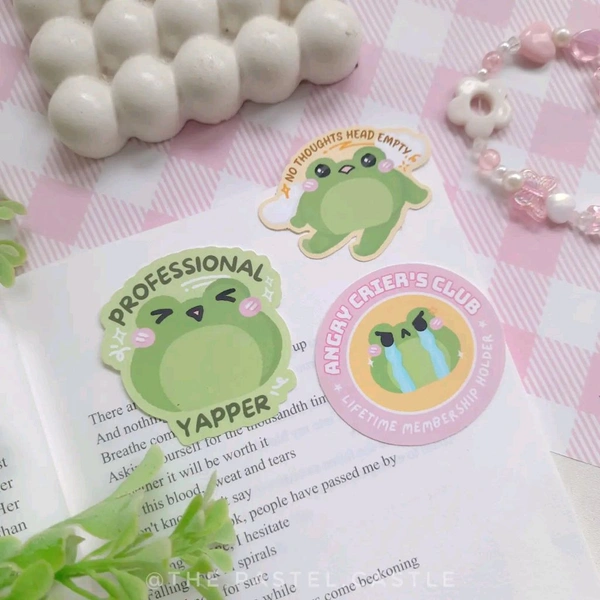 Froggo Vinyl Stickers  - No Thoughts Head Empty