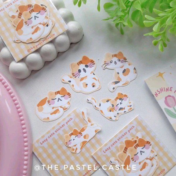 Lazy Cats Diecut Sticker Pack 