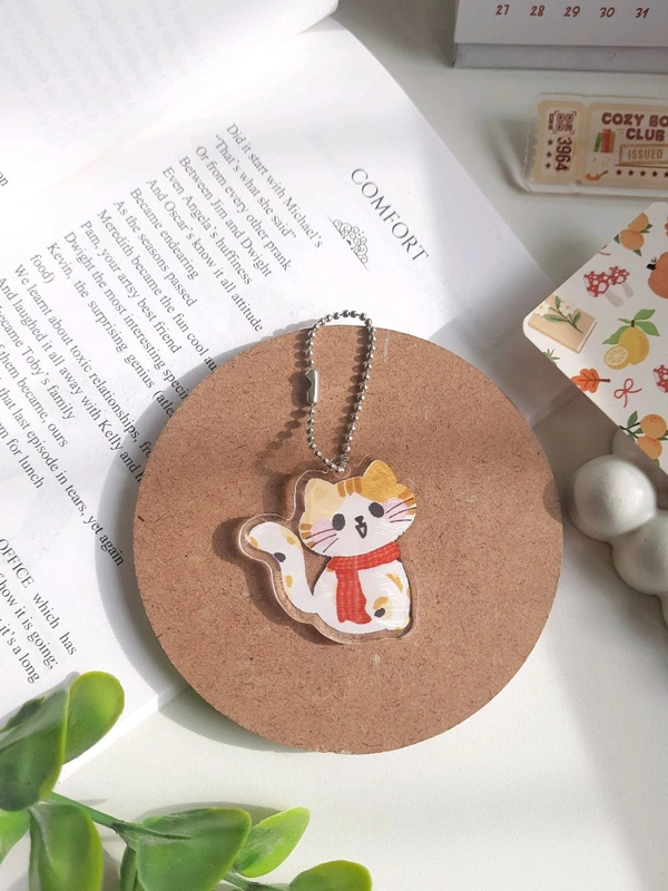 Muffler Cat Acrylic Keychain 