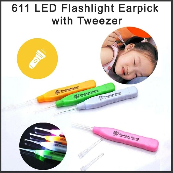 LED FLASHLIGHT EARPICK WITH TWEEZER