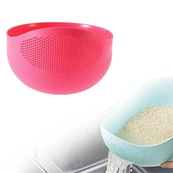 MULTI-FUNCTION WITH INTEGRATED COLANDER MIXING BOWL WASHING RICE, VEGETABLE AND FRUITS DRAINER BOWL-SIZE: 21X17X8.5CM
