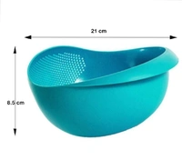 MULTI-FUNCTION WITH INTEGRATED COLANDER MIXING BOWL WASHING RICE, VEGETABLE AND FRUITS DRAINER BOWL-SIZE: 21X17X8.5CM