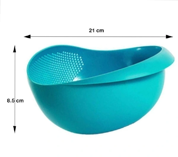 MULTI-FUNCTION WITH INTEGRATED COLANDER MIXING BOWL WASHING RICE, VEGETABLE AND FRUITS DRAINER BOWL-SIZE: 21X17X8.5CM