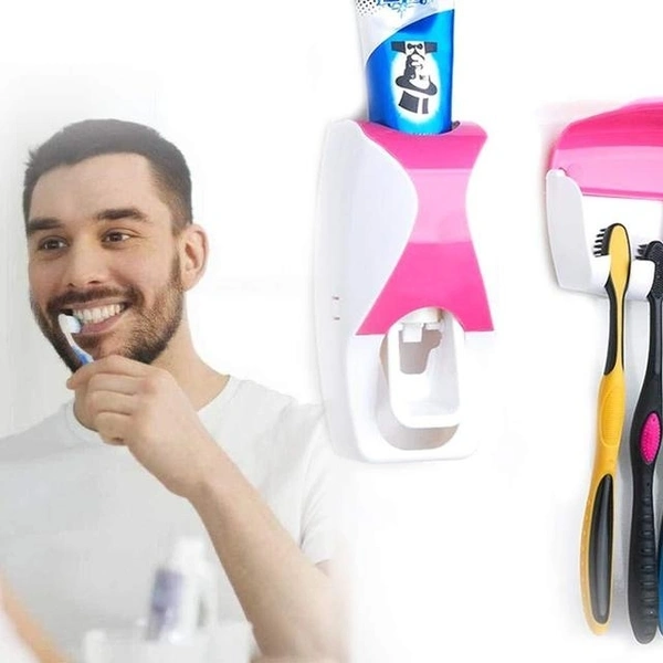 Automatic Toothpaste Dispenser & Tooth Brush Holder with Tooth Brush