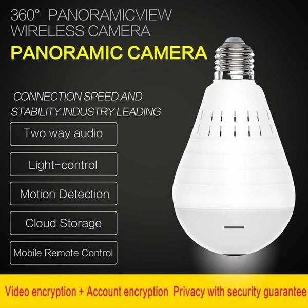 Panoramic Camara  Light Bulb Wifi Wireless Smart Spy Bulb