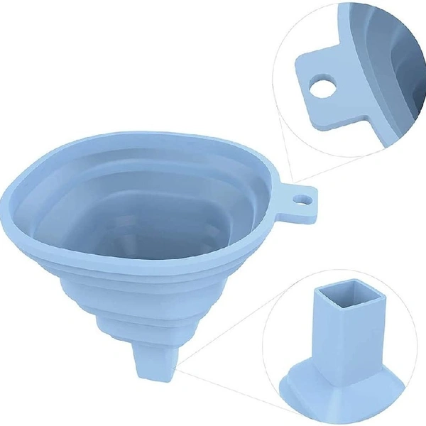 Flexible Silicone Foldable Kitchen Funnel for Liquid/Powder Transfer Hopper Food (Small)
