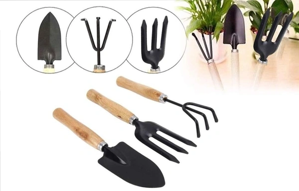 0542 GARDENING TOOLS - HAND CULTIVATOR, BIG TROWEL, GARDEN FORK (SET OF 3 ) 