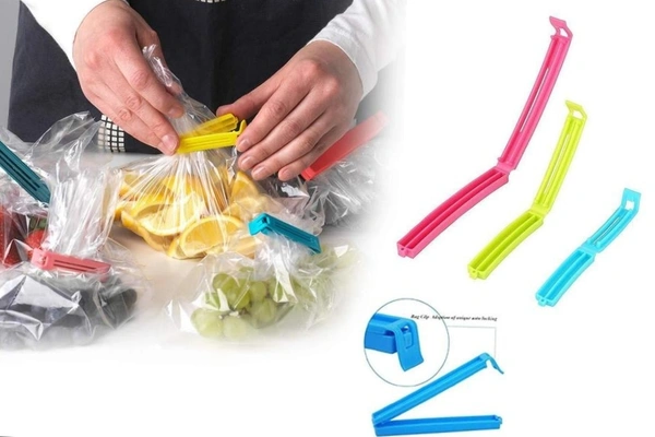 PLASTIC SNACK BAG CLIP SEALER SET (18 PCS, MULTICOLOUR)