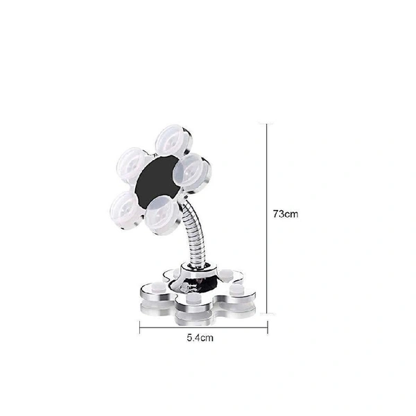 360 ROTATABLE FLOWER SHAPE CELLPHONE HOLDER CAR & MOUNT SUCKER STAND (MULTICOLORED)