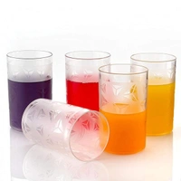 Unbreakable Plastic Diamond Design Drinking Glass/Juice Glass Set ( Pack of 6) (Brown Box Pack)