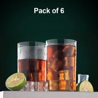 Unbreakable Plastic Diamond Design Drinking Glass/Juice Glass Set ( Pack of 6) (Brown Box Pack)