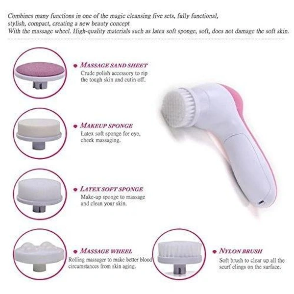 5-in-1 Smoothing Body & Facial Massager (Pink)
