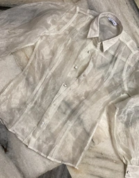 Bakteria  Statement Sleeve Organza Shirt - Jaffa, Xl