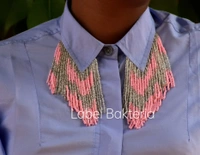 Bakteria  Necklace Collar Shirt (Dual Tone Beads) - Jordy Blue, L