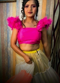 Bakteria  Feather Shoulder Rop - Magenta / Fuchsia, M