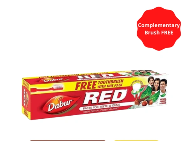 Dabur Red Paste 200 GM(130MRP)+ Thoothbrush Free  - 200 Gmx1 Pcs
