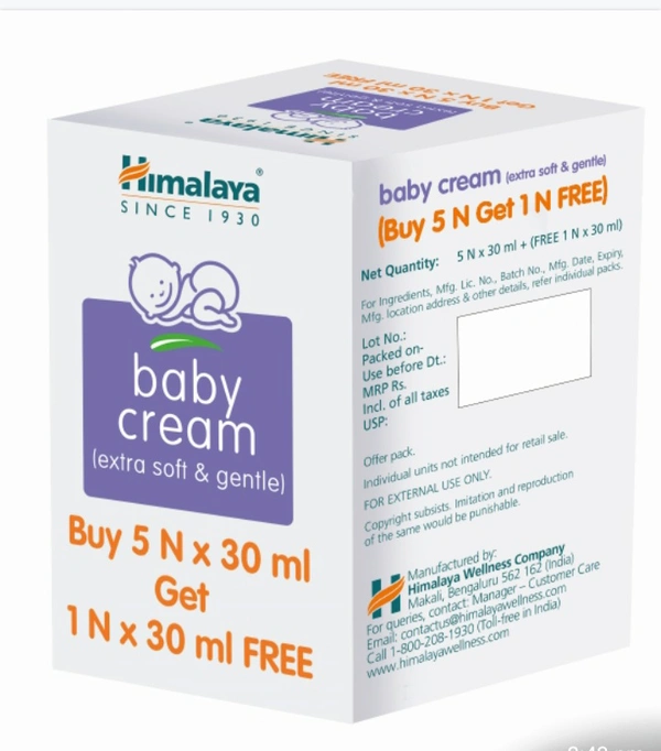 Himalaya baby Cream  - 35 GmX5+1 PCS