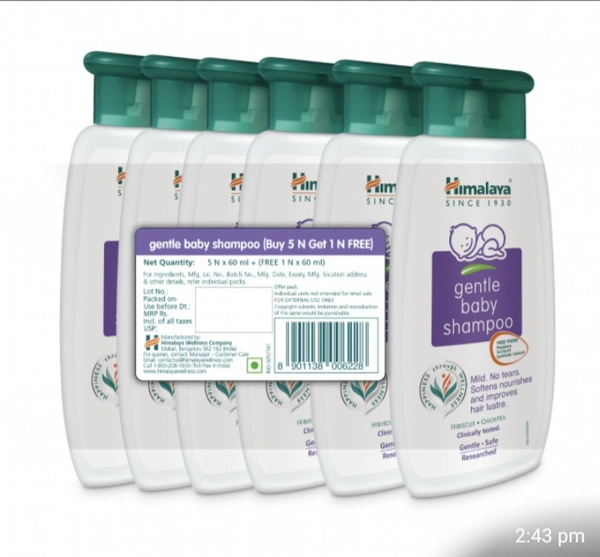Himalaya baby Shampoo  - 50 MLX5+1 PCS