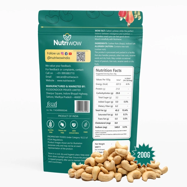Nutriwow Classic Salted Cashew - 200g