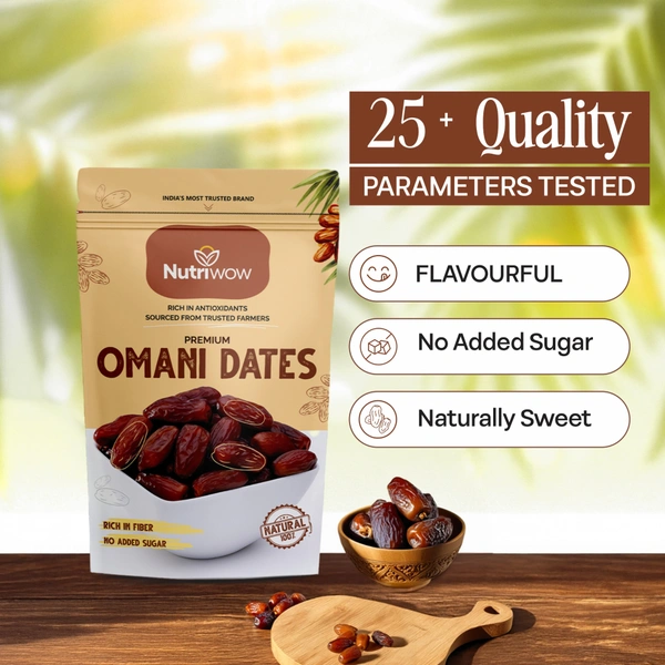 Nutriwow Premium Omani Dates | Khajur | 800g (400g Pack of 2) - 800g