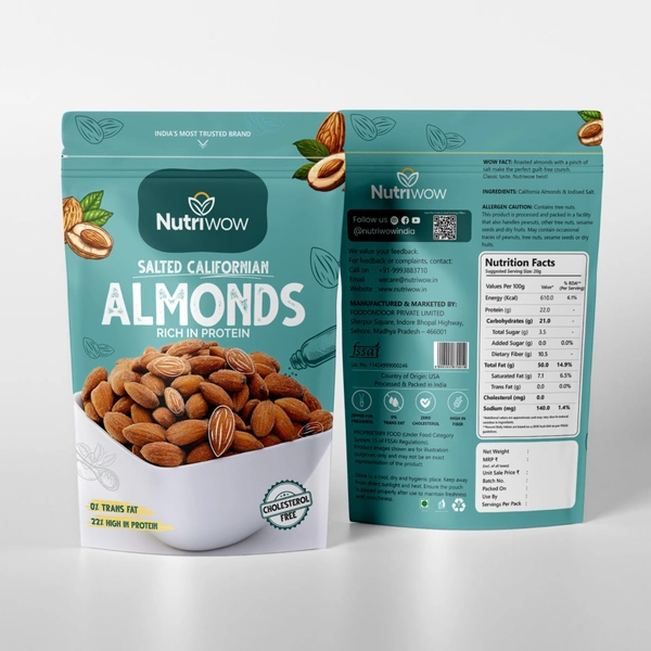 Nutriwow Classic Salted Almonds - 200g