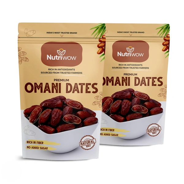 Nutriwow Premium Omani Dates | Khajur | 800g (400g Pack of 2) - 800g